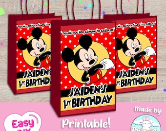 Musse Pigg presentpåsar etikett - Presentpåsetiketter - Mickeys klubbhus - Babyfest - Presentpåse - Digital fil - Anpassningsbar (PDF, JPG och SVG)