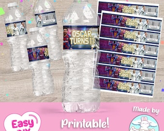 Messi & Cristiano Ronaldo Water Bottle Label - Soccer - Bottle Wrap - Water Wrap - Favor Bags - Digital File - Customizable (PDF, JPG, SVG)