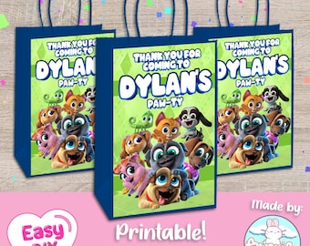 Puppy Dog Pals Gift Bag Label - Gift Bags - Favor Bags - Treat - Party Gift - Guest Gift - Digital File - Customizable (PDF, JPG & SVG)