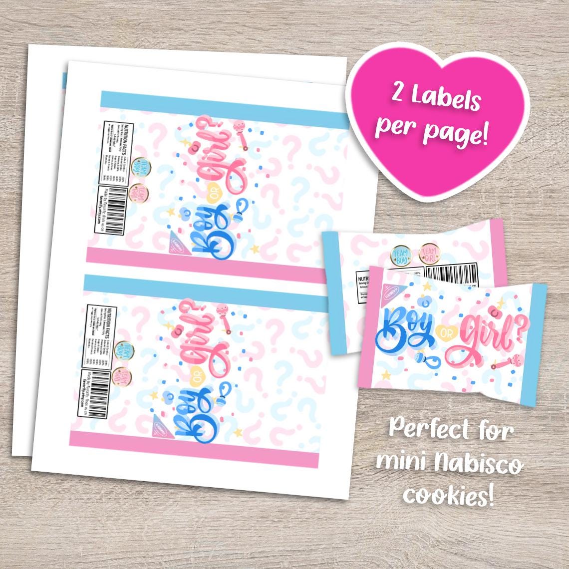 Oreo Wrapper Design Gender Reveal Cookies Wrapper - Gender Reveal - Oreos - Boy or Girl ...