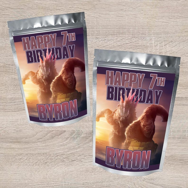 Godzilla X Kong Juice Pouch Labels - Godzilla Party - King Kong ...