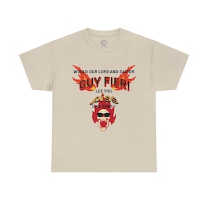 Funny Guy Fieri Flame Skull Meme Unisex Heavy Cotton Tee
