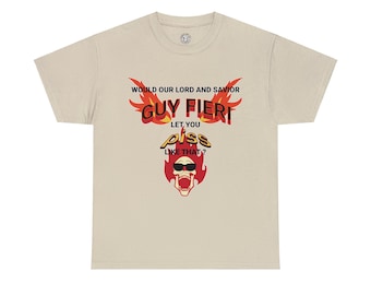 Funny Guy Fieri Flame Skull Meme Unisex Heavy Cotton Tee