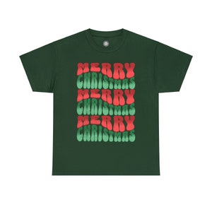 Merry Christmas Retro Text Unisex Heavy Cotton Tee