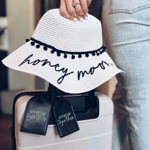 Honeymoon Flop Hat, Bride to Be Beach Hat, Wedding Gift, Bridal Shower Gifts, Honeymoon Gift, Bachelorette Trip Floppy Hat, Gift for Her