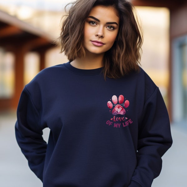 Personalized Catlover Sweatshirt, Cat Paw Sweatshirt, Gift for Catlover, Catmom, Catdad, Customized Catname Sweater, Cute Cat Shirt