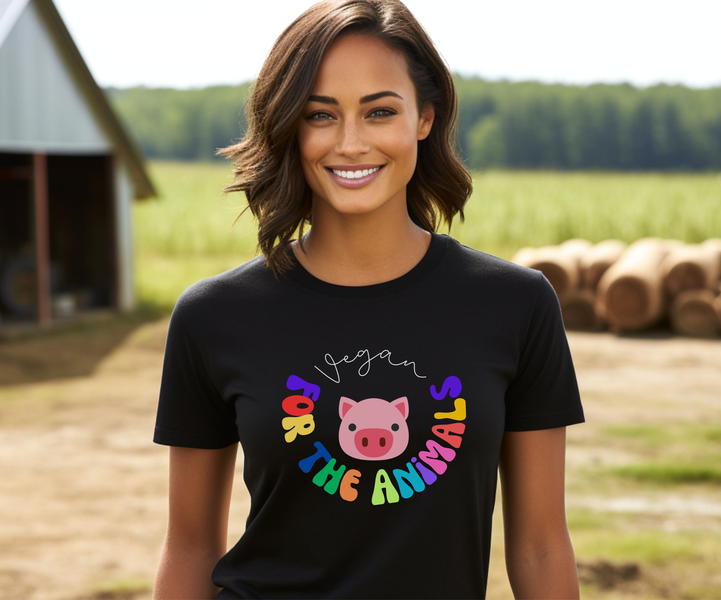 Vegan for the Animals funny t-shirt for vegans, gift idea for him and her Christmas Birthday Heavy Cotton Tee Gildan 5000