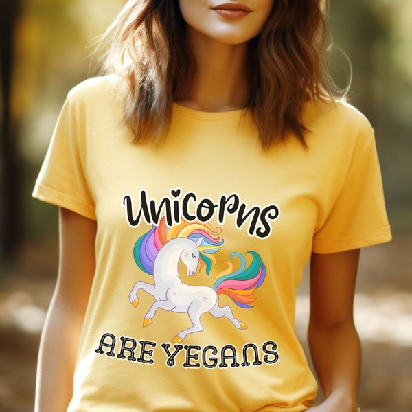 Funny T-shirt for vegans, gift idea for her, Christmas, birthday, Mother's Day, Santa Claus, unicorn lovers, Unicorns are Vegans