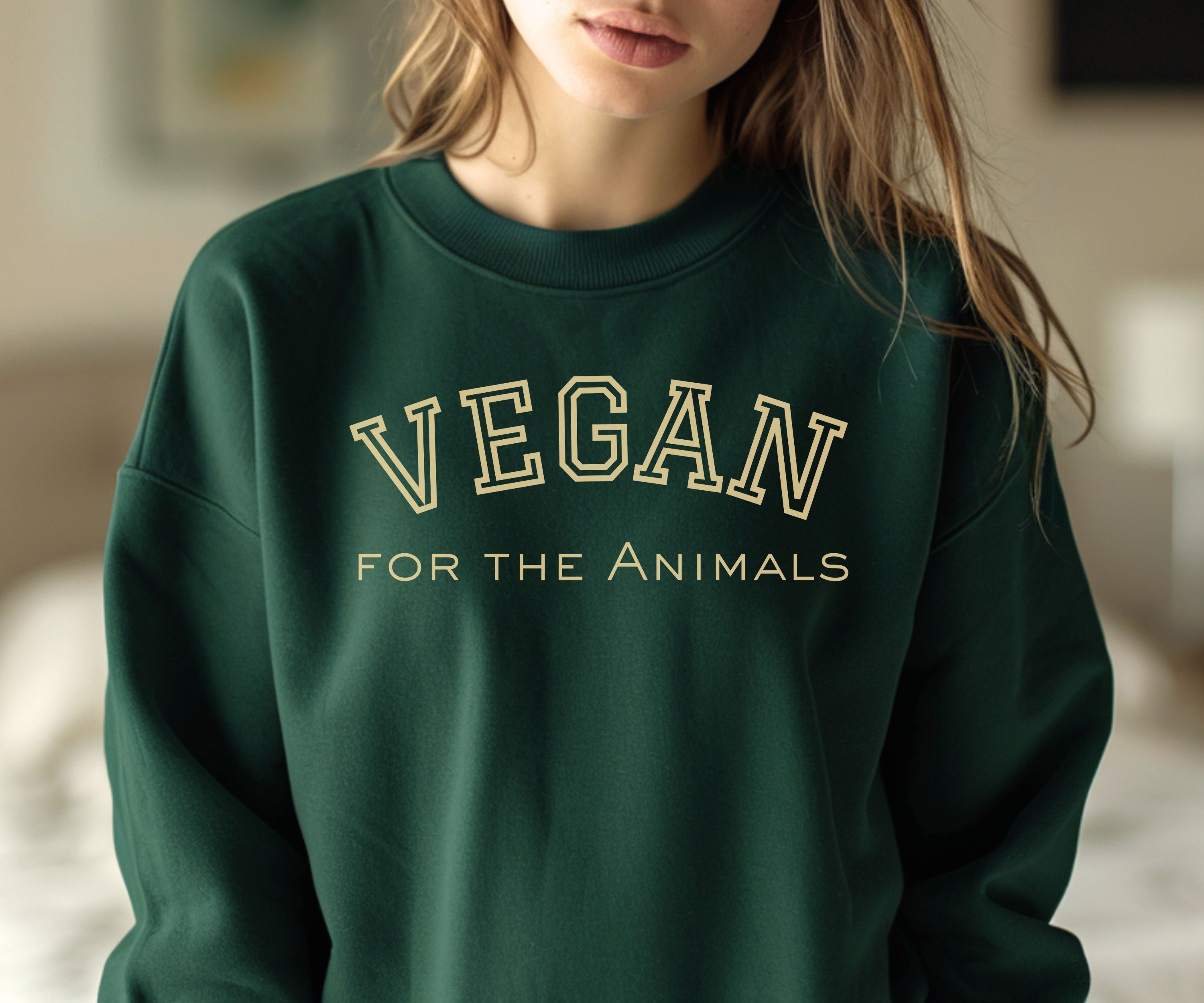 Vegan Sweatshirt, Giftidea for Vegans, Valentines Day Christmas Birthday,  Unisex Heavy Blend Crewneck Sweatshirt, Vegan for the Animals