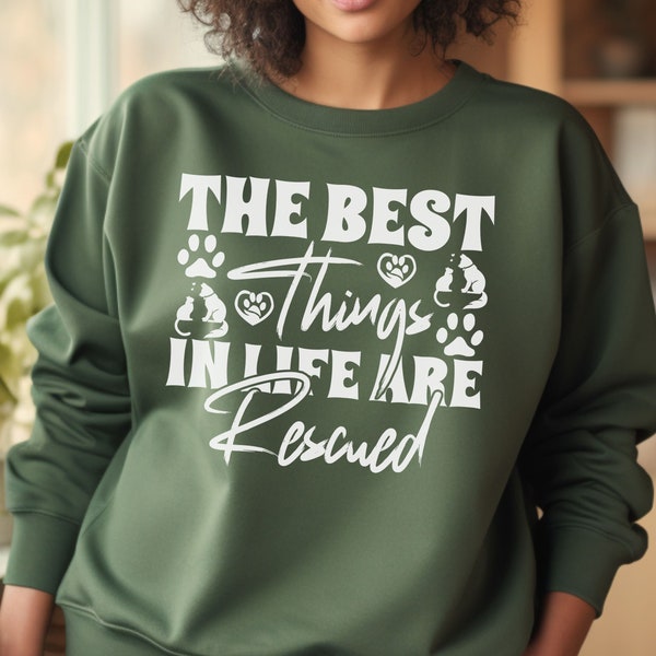 Vegan Sweatshirt, Cool Vegan Shirt, Gift for Vegan Person, Gifted Vegan, Gildan 18000 Crewneck Sweatshirt Unisex, Rescued Animals