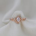 Vintage Oval Moissanite Engagement Ring: 14k Rose Gold Dainty Promise Ring