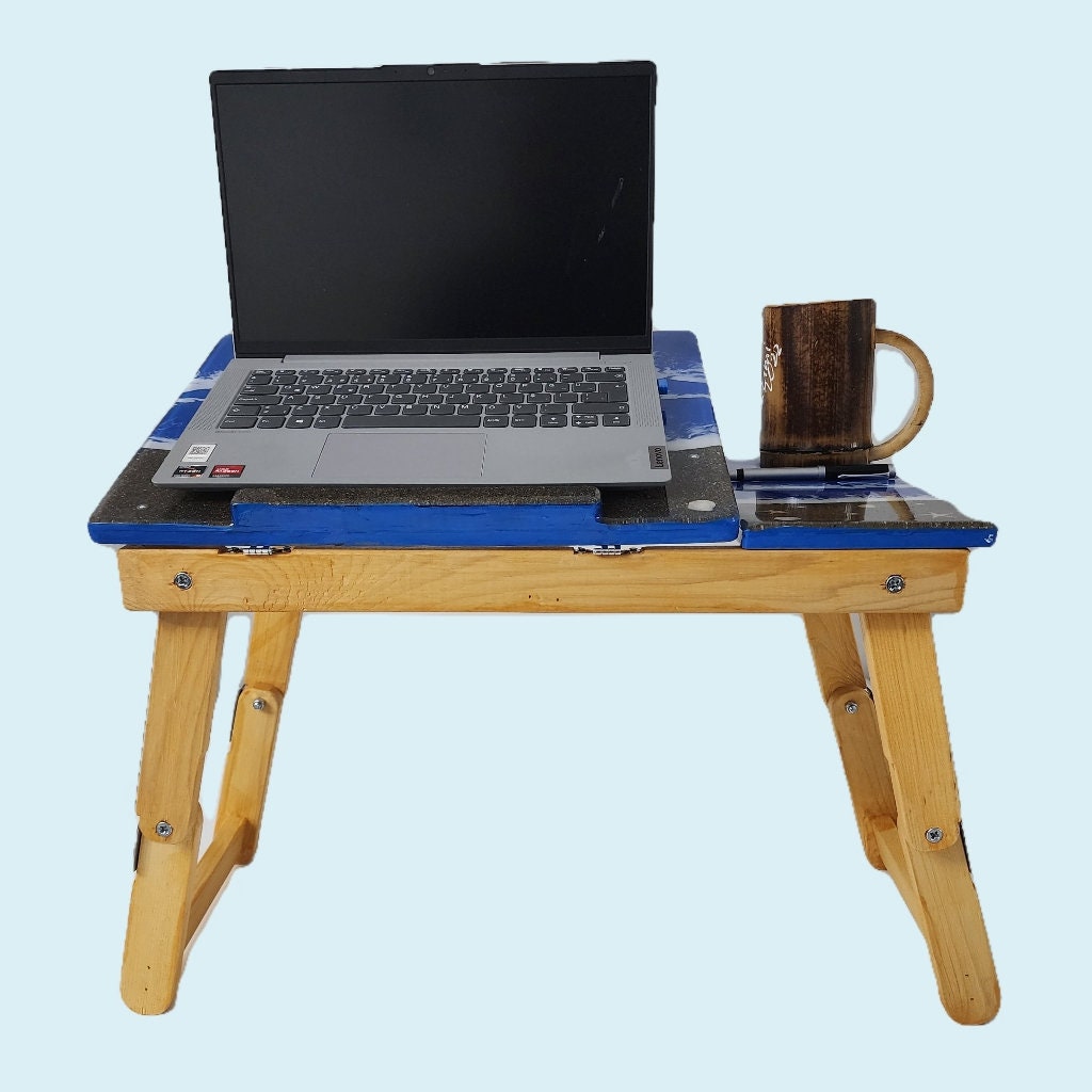 Wood Lap Desk,epoxy Table,epoxy Laptop Table, Foldable Laptop Stand