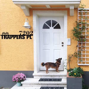 Kundenspezifisches Haus-Zahlen-Metallschild | Adressschild mit Straßenname | Personalzied Adressnummer Nummernschild, Modernes Deko St Name & Nummernschild
