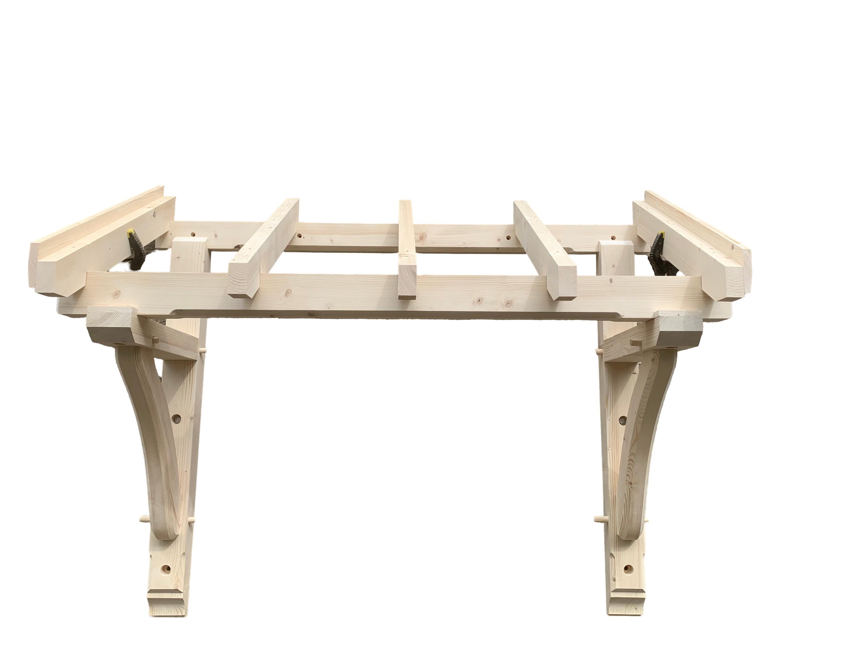 Wooden Pine Flat Roof Porch Canopy Frame Kit to My Green Oak Design ...
