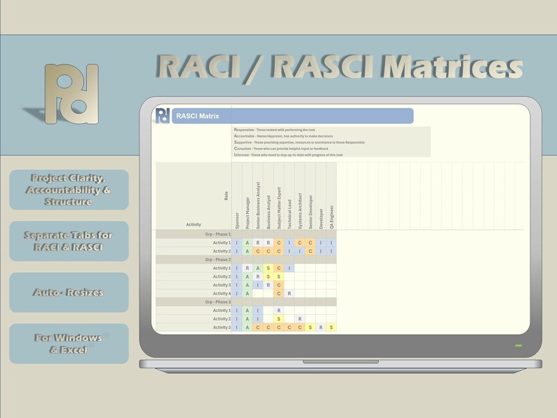 RACI / RASCI Matrices - Light Theme - Etsy