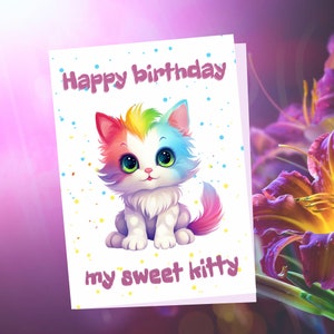 Carte de joyeux anniversaire LGBT, carte de voeux numérique pour petite amie, fierté LGBT