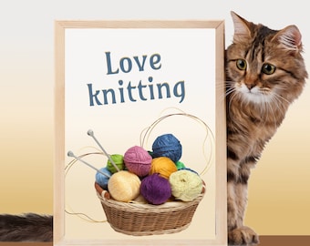 Christmas Card for Handmade, Love knitting