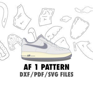 Air Force 1 digital pattern  for sneaker customizing. for bespoke shoes. PDF, DXF files,SVG