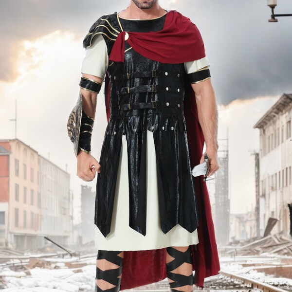 Medieval Roman Viking Warrior Costume for Halloween and Performance Game Role Playing Couples Costumes