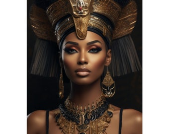 Goddess Nefertiti Black Woman Wall Art Print Poster Unframed