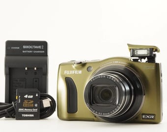 FUJIFILM FINEPIX F820 Exr Olive Green & 4gb Sdhc Card from Japan #12165