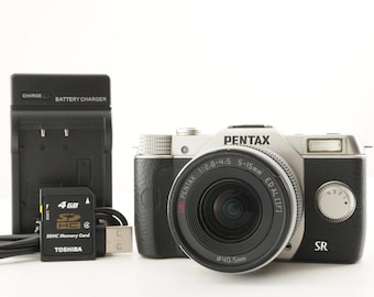 PENTAX Q10 Silver [210 Aufnahmen] + 02 smc PENTAX 5-15 mm + 4GB SD Karte aus Japan #8404