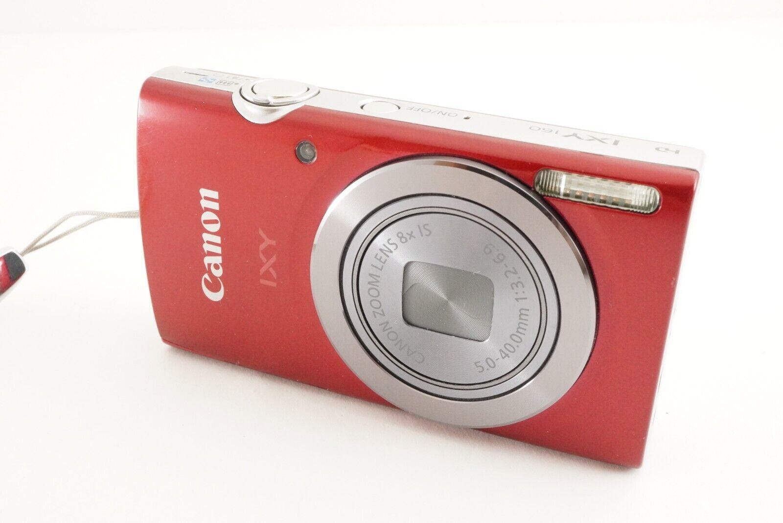Canon IXY 160 Red 4GB SDHC Card Point & Shoot Digital Camera From