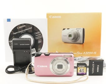Canon PowerShot A3200 IS Pink In Box +4GB SDCard Digital Camera from Japan#8376