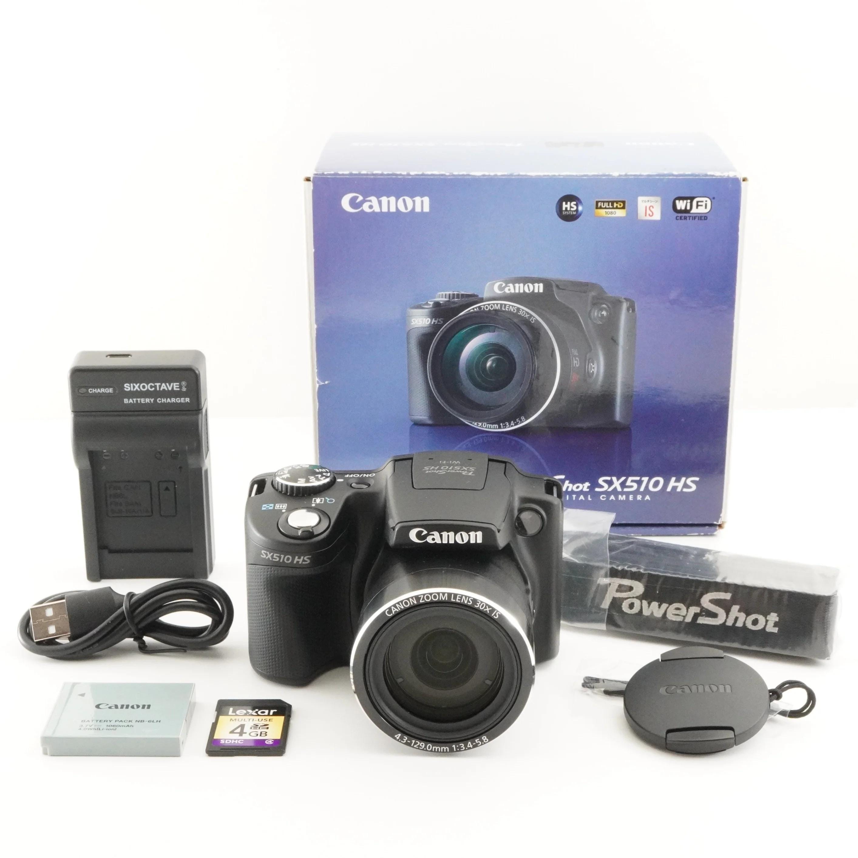 Canon Powershot SX510 HS Black in Box With 4GB Sdhc Card