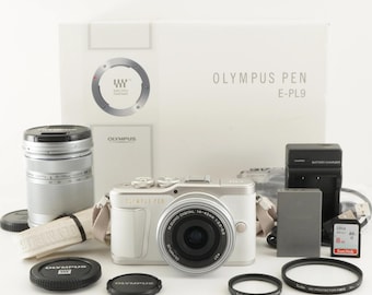 OLYMPUS E-PL9 White [9,161 Shots] +14-42mm + 40-150mm In Box + 8GB Sdhc Card from Japan #10809