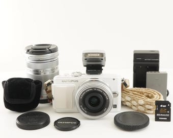 10,180 Shots / OLYMPUS PEN Lite E-PL6 White +14-42mm40-150mm4GB SDCard from Japan #11866
