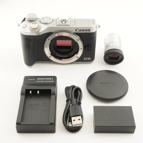 Canon EOS M6 Silver + EVF-DC2 Mirrorless Digital Camera From Japan