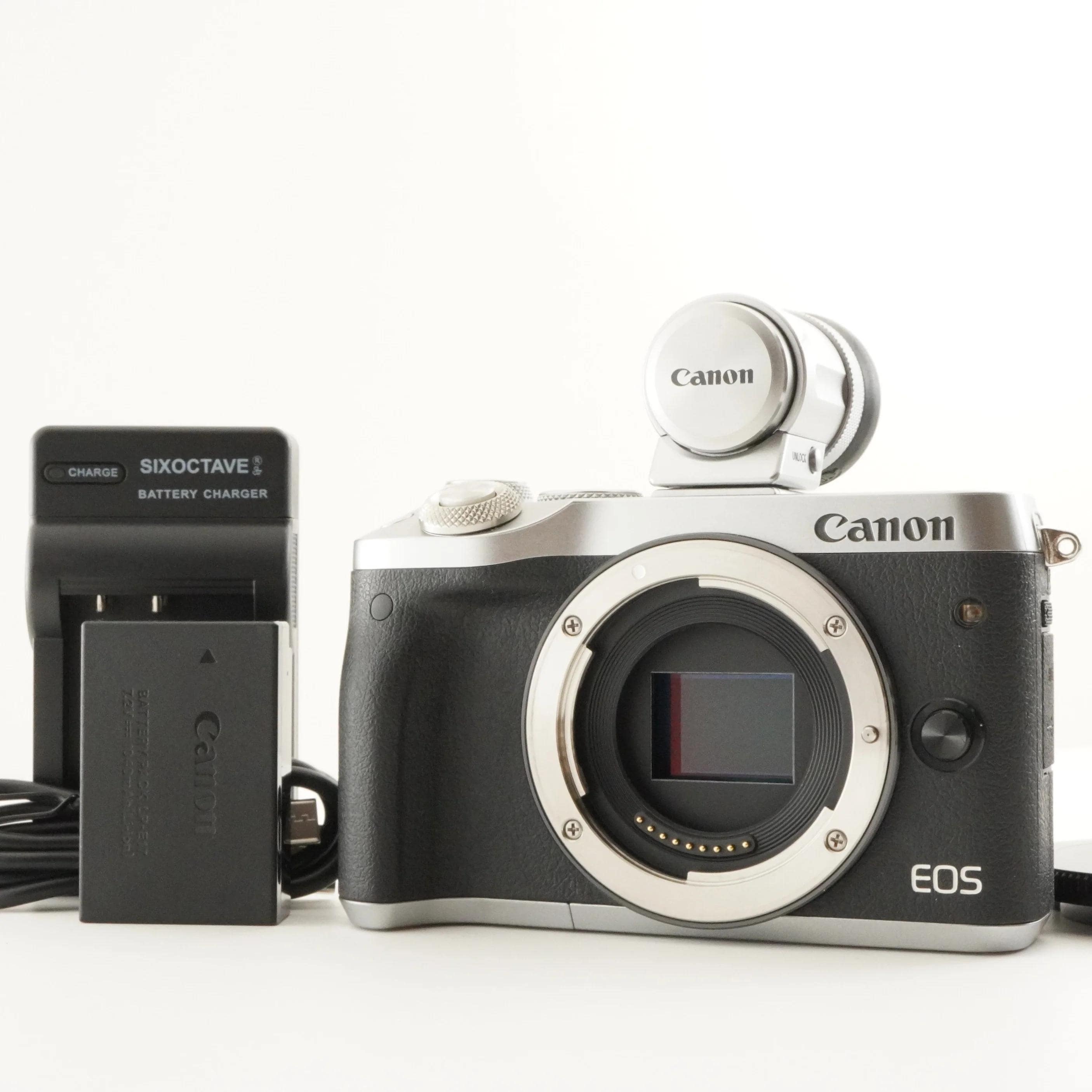 Canon EOS M6 Silver + EVF-DC2 Mirrorless Digital Camera From Japan