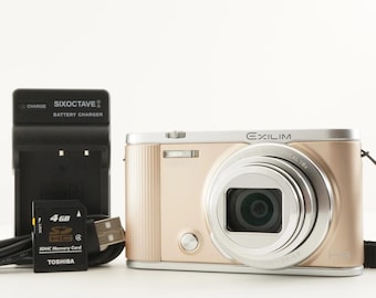 CASIO EXILIM EX-ZR1800 Gold + 4gb Sdhc Card Digital Camera from Japan #10776