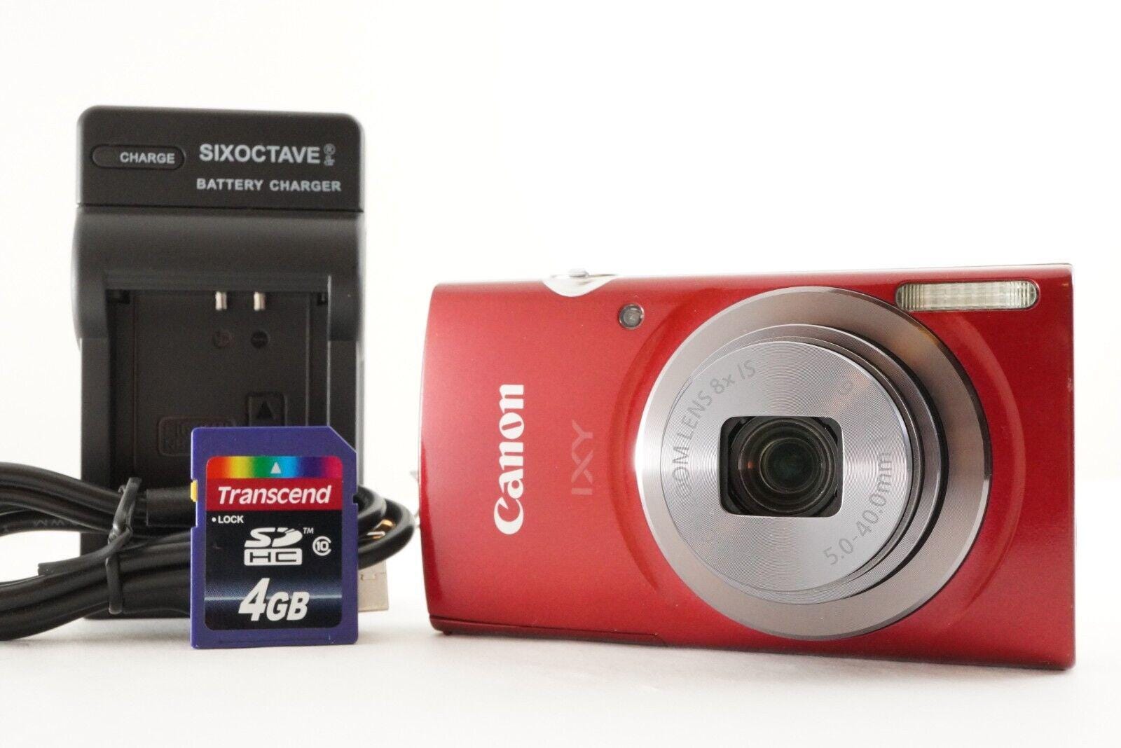 Canon IXY 160 Red 4GB SDHC Card Point & Shoot Digital Camera From