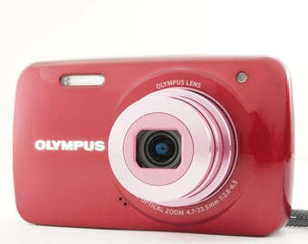 OLYMPUS VH-210 Red With 4GB Sdhc Card Digital Camera From Japan