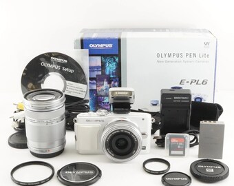 OLYMPUS E−PL6 E-PL6  WHITE OLYMPUS E-PL6 White [only 115 Shots] + 14-42mm + 40-150mm + 8GB