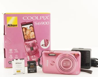 Nikon COOLPIX S6900 Pink In Box + 4GB Sdhc Card Digital Camera from Japan #9764