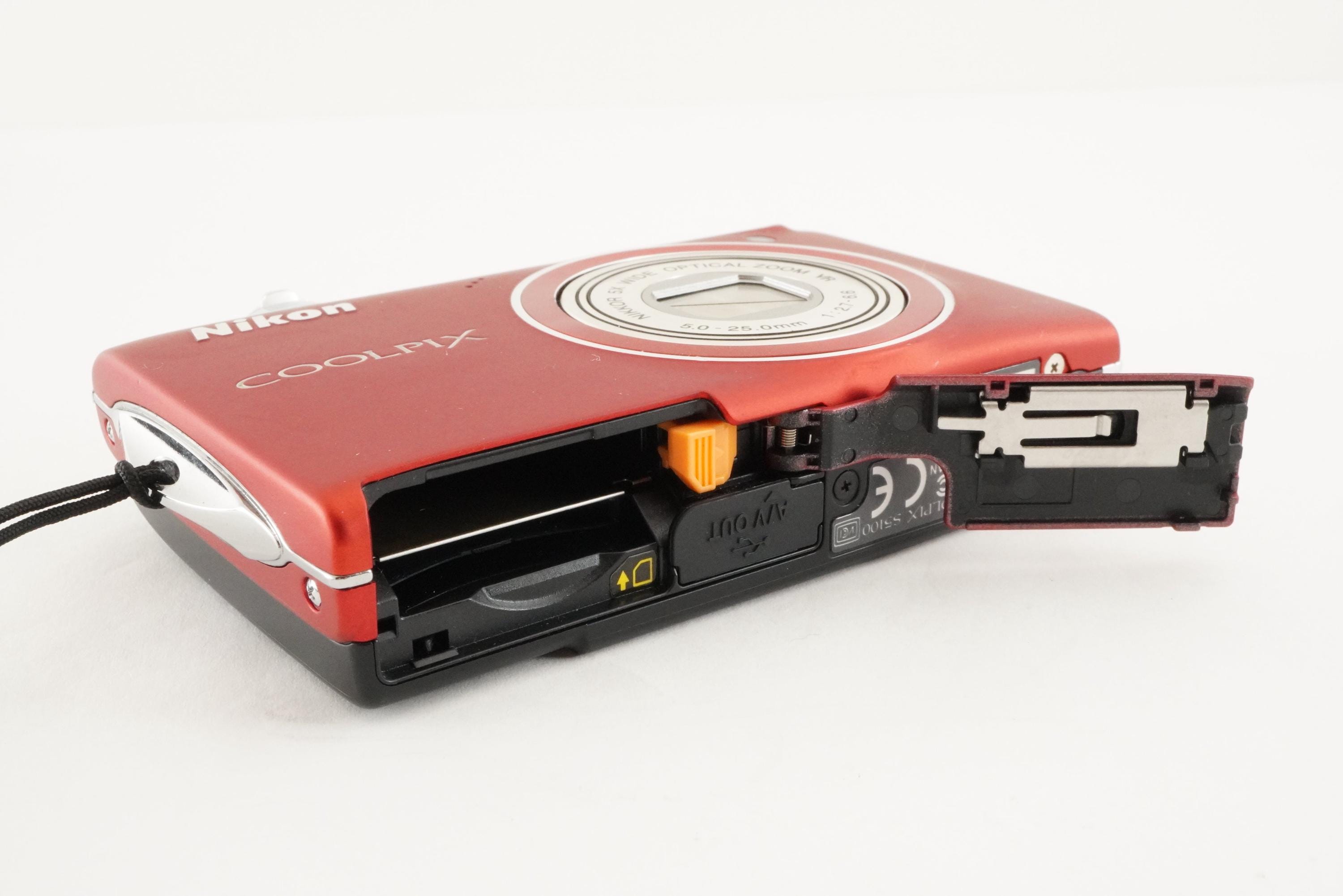 Nikon COOLPIX S5100 Red & 4GB Sdhc Card Compact Digital Camera