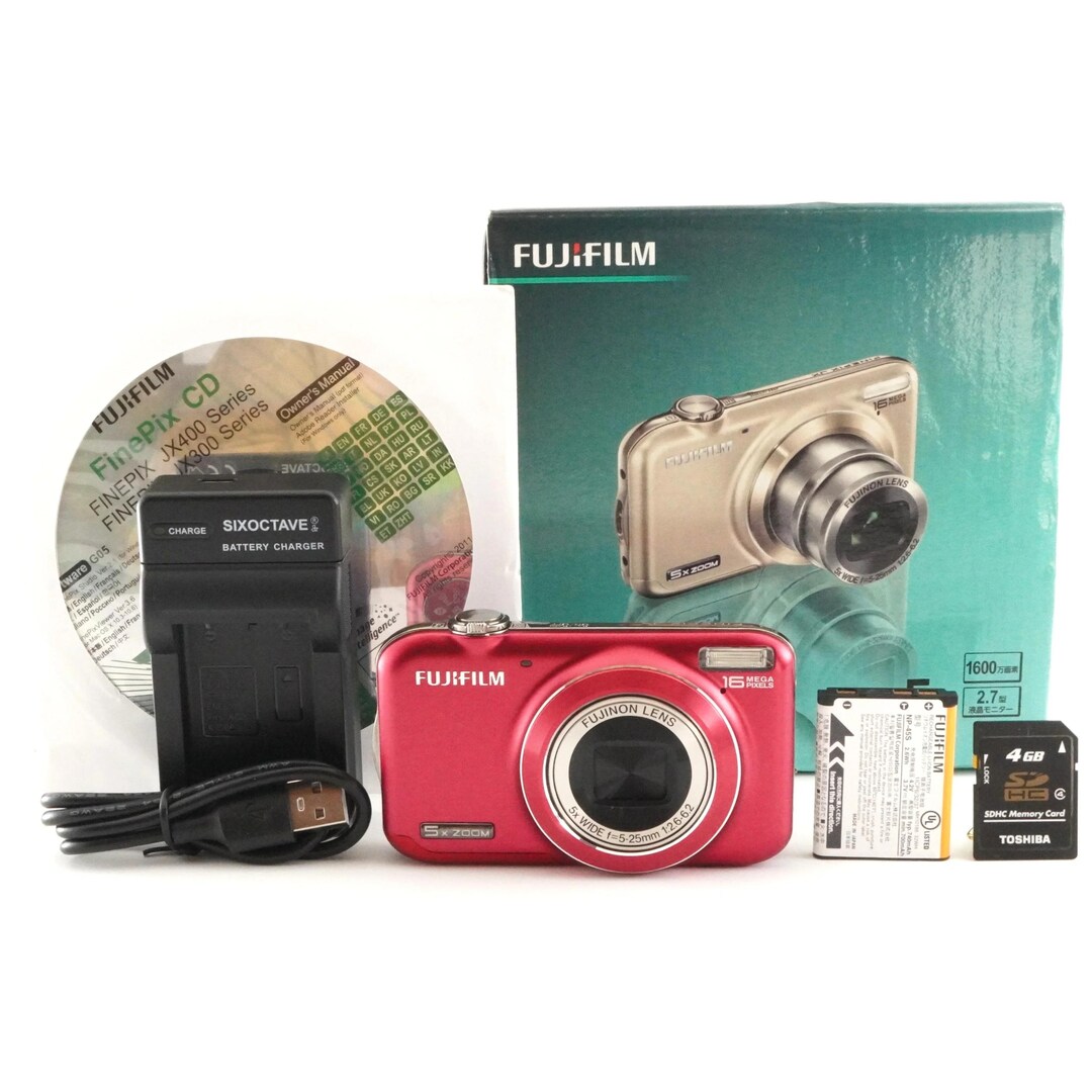 FUJIFILM Finepix JX400 Red in Box With 4GB Sdhc Card From Japan