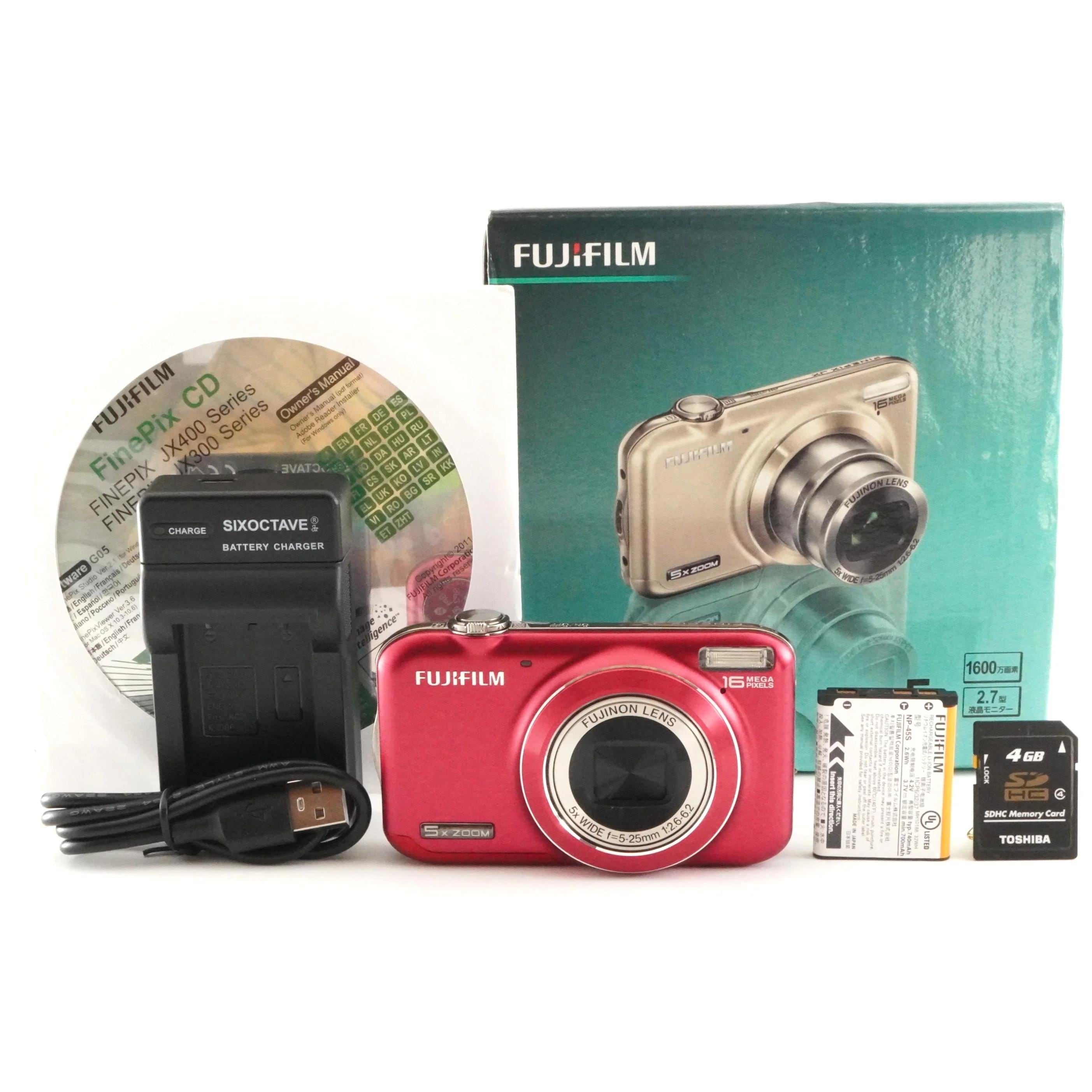 FUJIFILM Finepix JX400 Red in Box With 4GB Sdhc Card From Japan