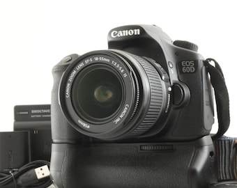 Canon EOS 60D [266 Shots] + Battery Grip BG-E9 + Ef-s 18-55mm from Japan #9610