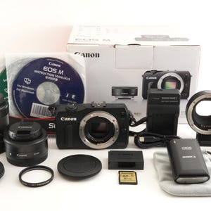 Canon EOS M + EF-M 22 mm-set + 18-55 mm + accessoires + kaart van 16 GB uit Japan #2810