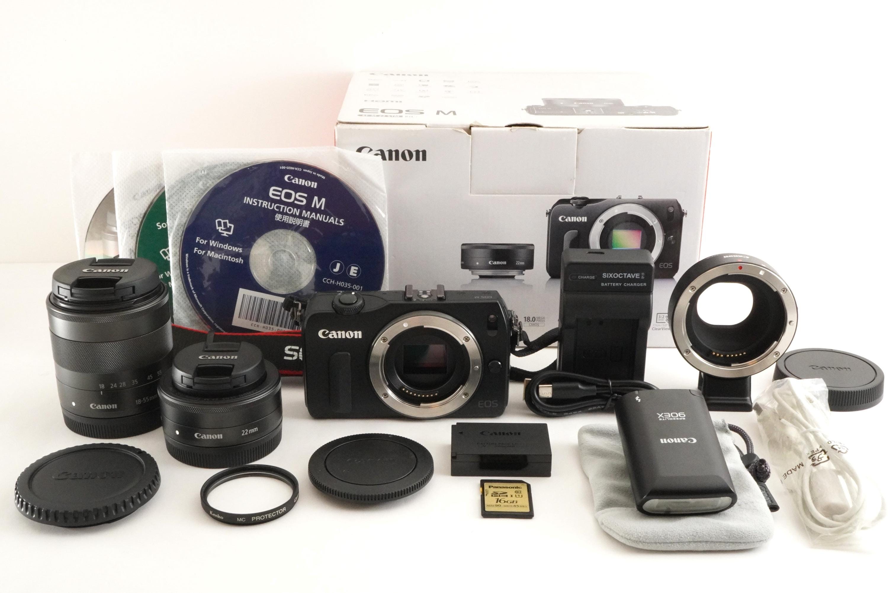 Buy Canon EOS M + EF-M 22mm Kit + 18-55mm + Accessories + Buy Canon EOS M + EF-M 22mm Kit + 18-55mm + Accessories +