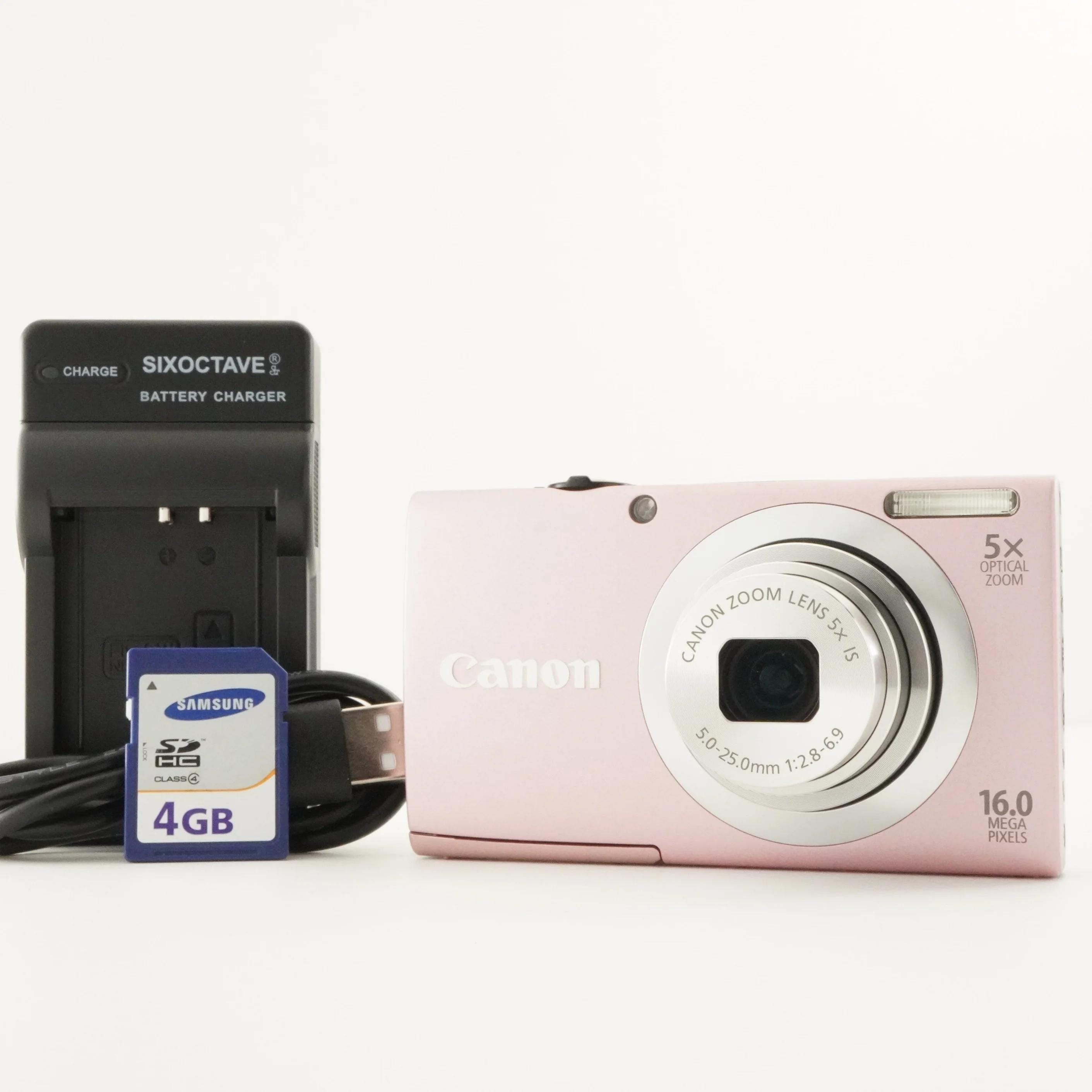 Canon Powershot A2400 IS Pink With 4GB Sdhc Card Digital Camera