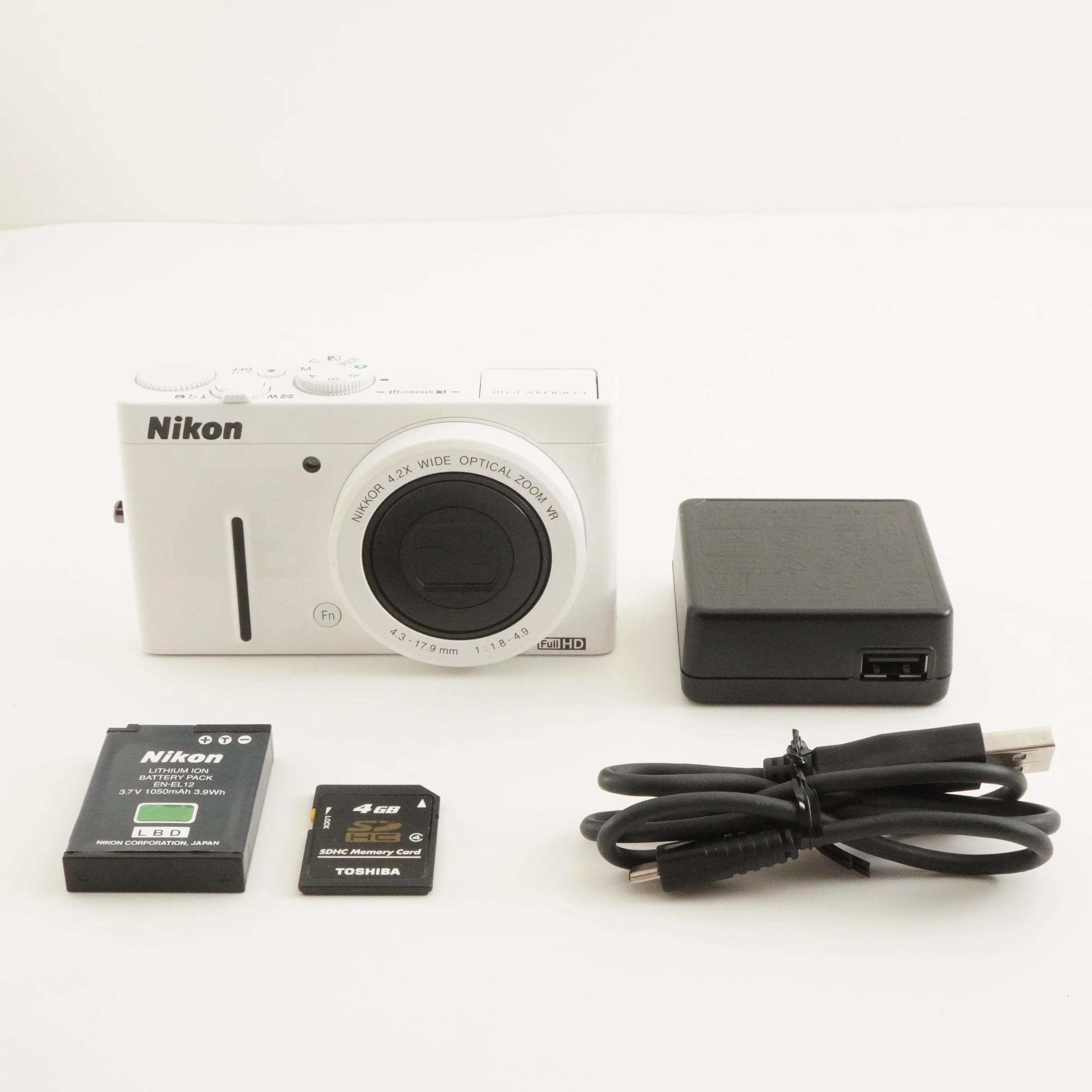 Nikon COOLPIX P310 White + 4GB SDHC Card Digital Camera From Japan