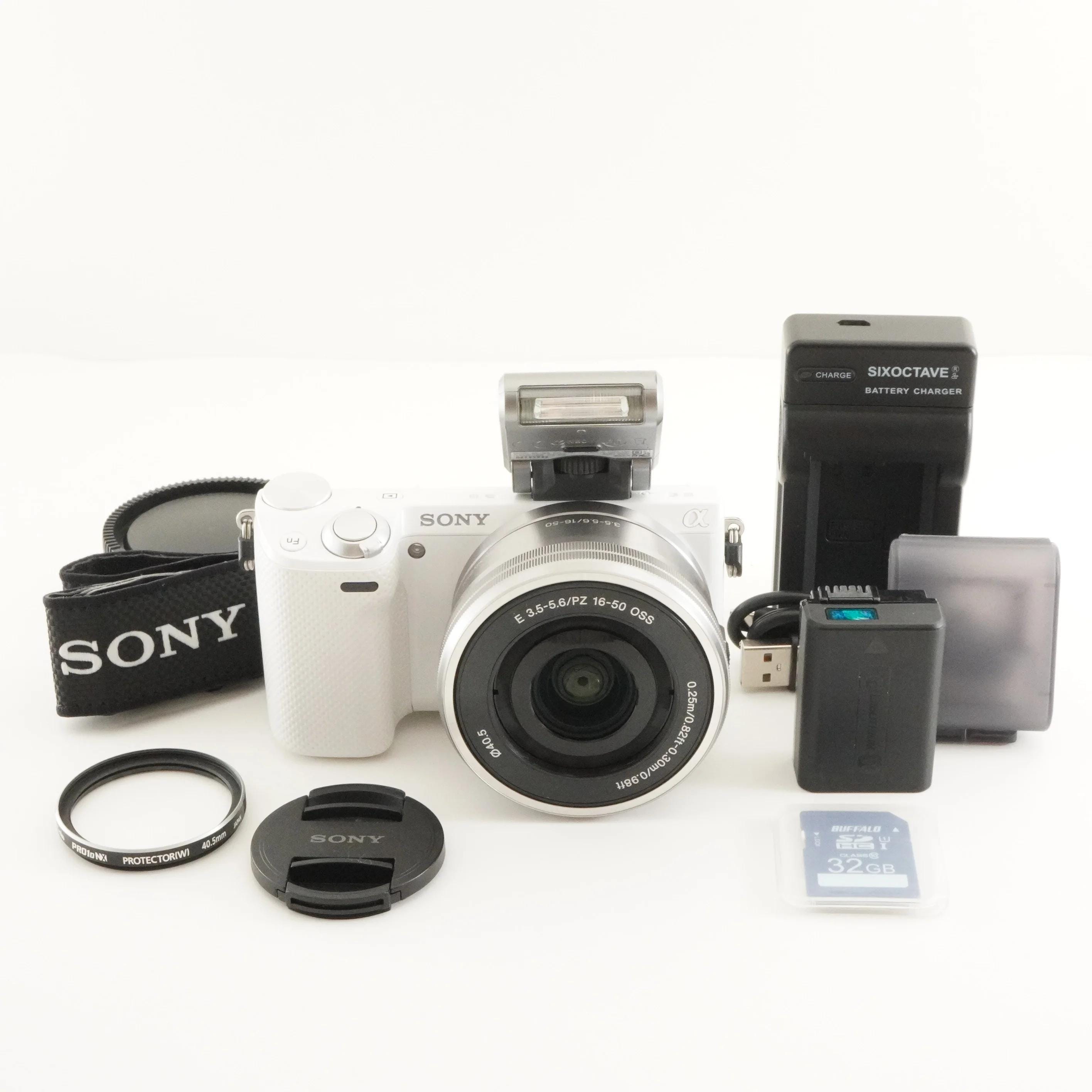 SONY α NEX-5R ホワイト [7,014枚撮影] + E Pz 16-50 mm 32GB SD 日本