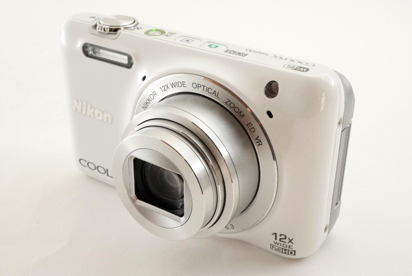 Nikon COOLPIX S6600 White With 4GB Sdhc Card Digital Camera From