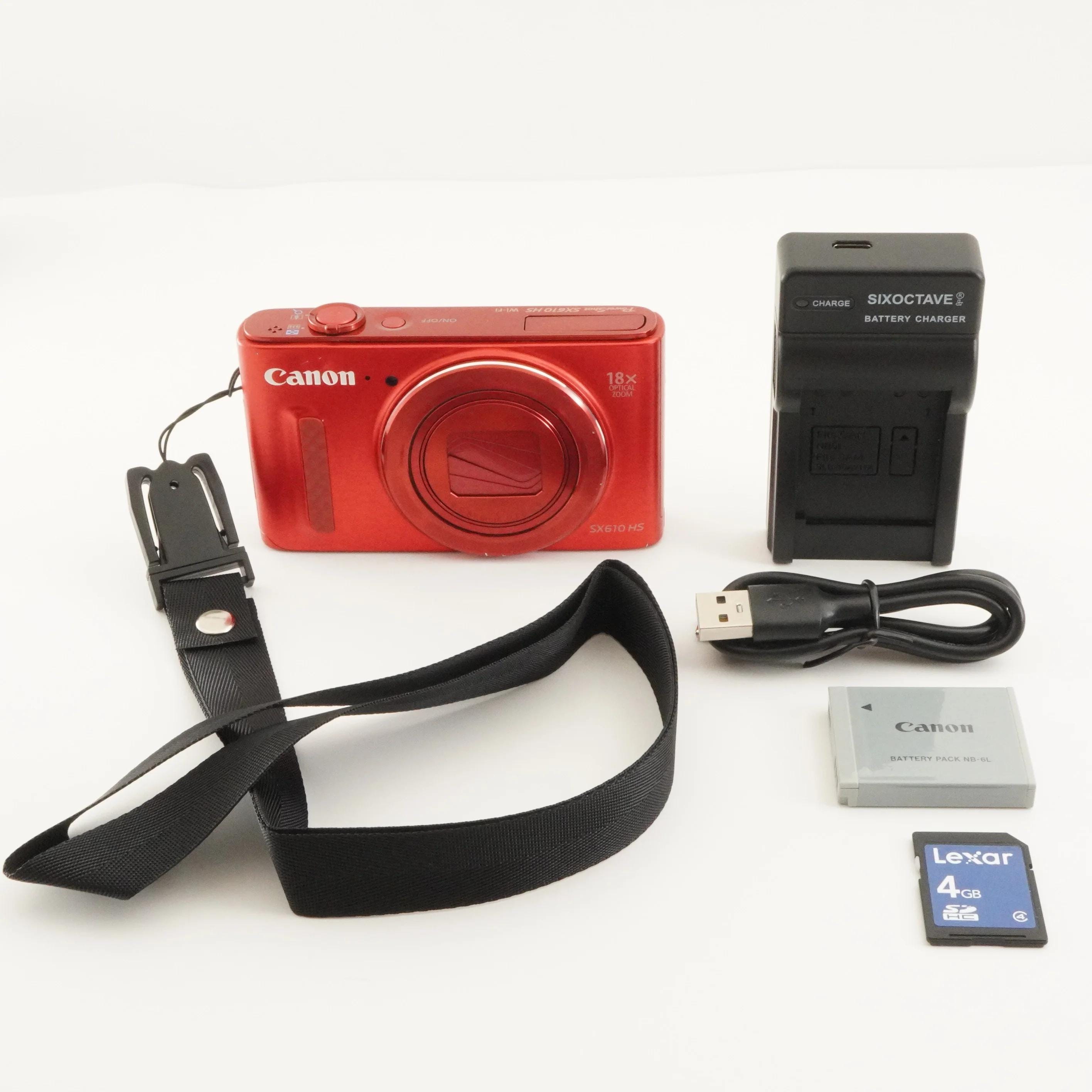 Canon Powershot SX610 HS Red With 4GB Sdhc Card Digital