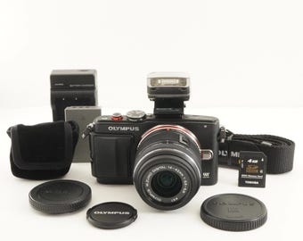 4,266 Shots / OLYMPUS PEN E-PL6 Black + 14-42mm  4gb SDCard from Japan #12181